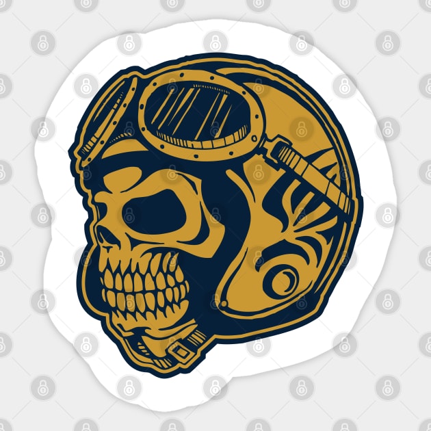 Motorcycle skull Sticker by ShirtyLife